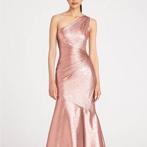 Theia ONE SHOULDER RUCHED GOWN